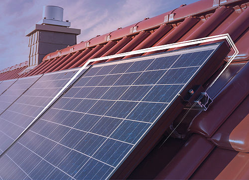 Solarzellen auf einem Dach